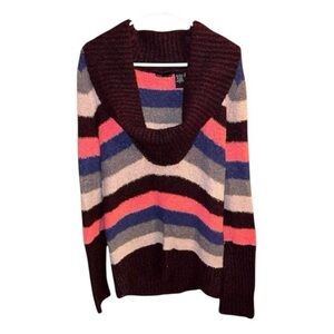 Moda International Y2K Striped Multicolor Sweater Large